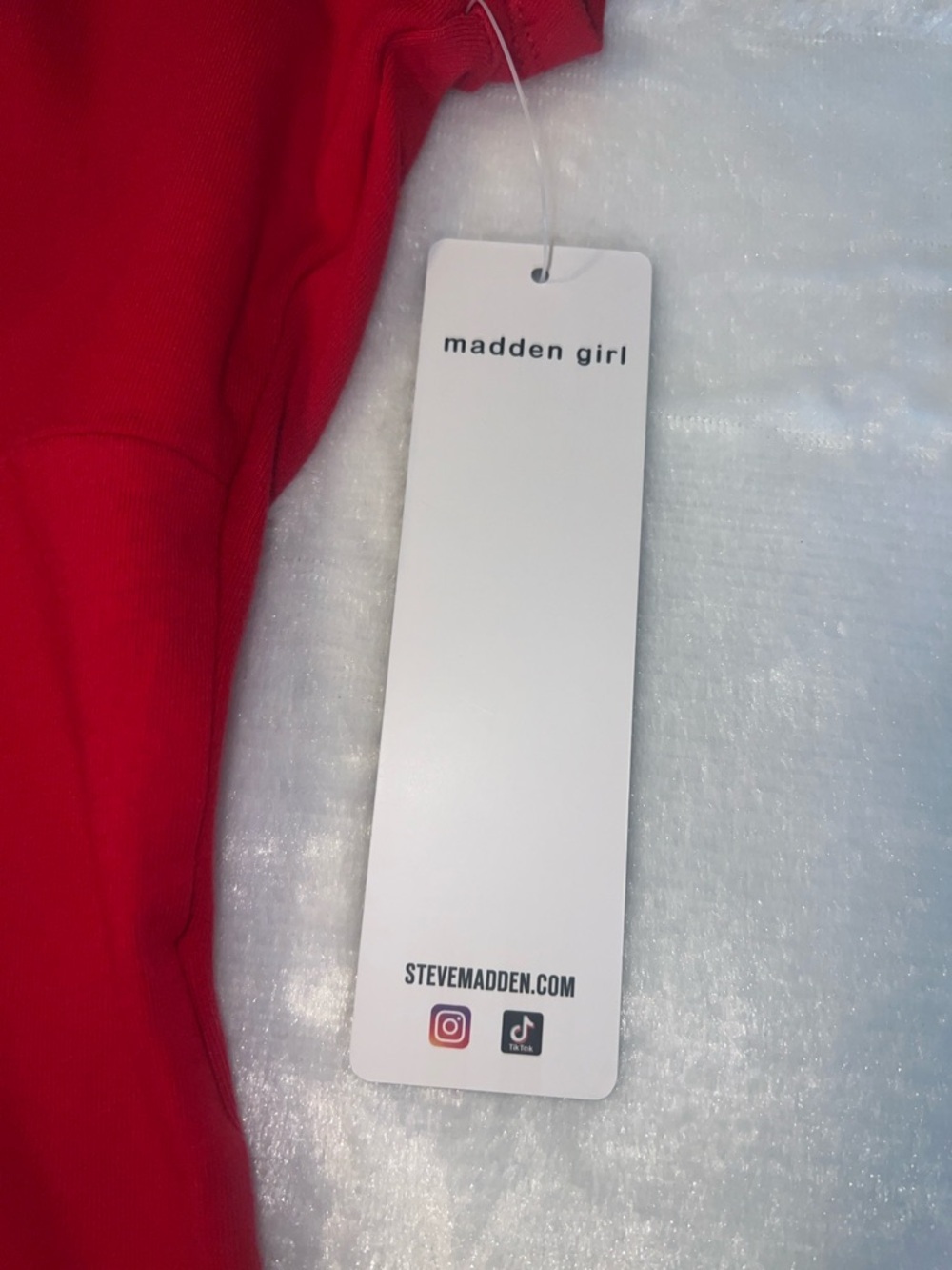 Madden Girl Red Twist-Detail Short Sleeve Top - Picture 3 of 6